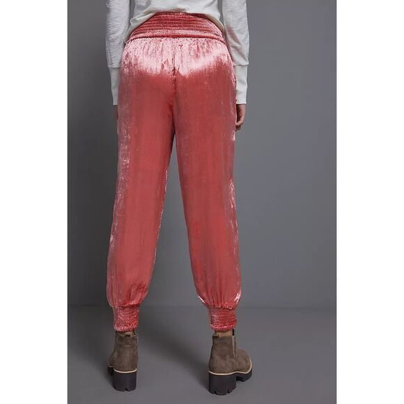 Anthropologie Rosie Embroidered Velvet Joggers Size XL - Picture 4 of 8